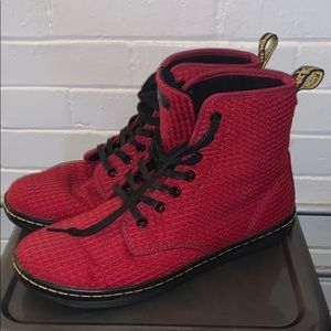 Doc marten red waffle boot